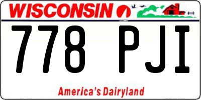 WI license plate 778PJI