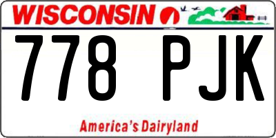 WI license plate 778PJK