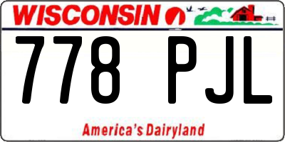 WI license plate 778PJL