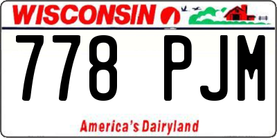 WI license plate 778PJM