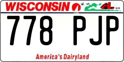 WI license plate 778PJP