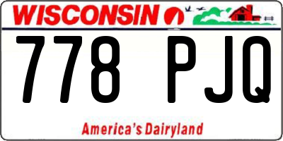 WI license plate 778PJQ
