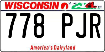 WI license plate 778PJR