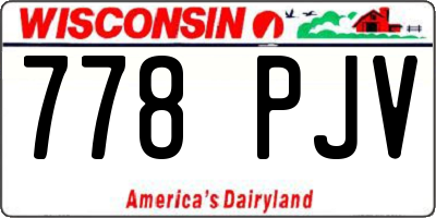 WI license plate 778PJV