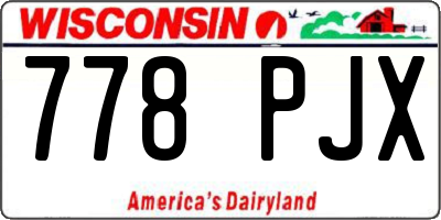 WI license plate 778PJX