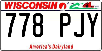 WI license plate 778PJY