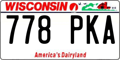 WI license plate 778PKA
