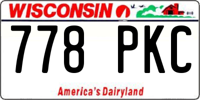 WI license plate 778PKC