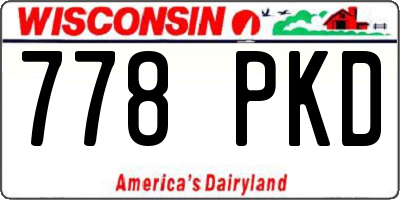 WI license plate 778PKD