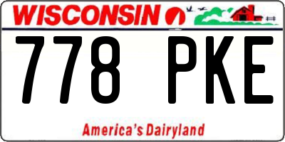 WI license plate 778PKE