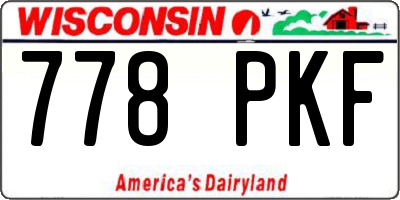 WI license plate 778PKF