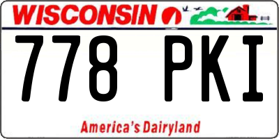 WI license plate 778PKI