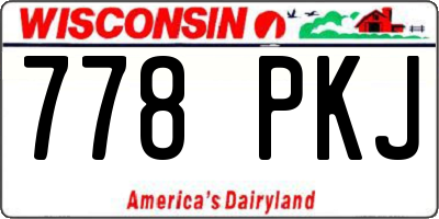 WI license plate 778PKJ