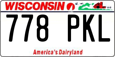 WI license plate 778PKL
