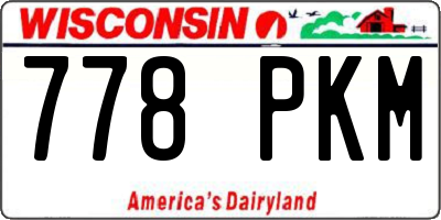 WI license plate 778PKM