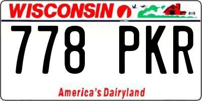 WI license plate 778PKR