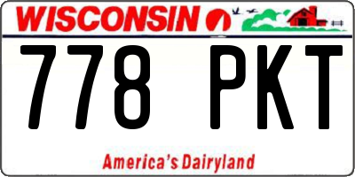 WI license plate 778PKT