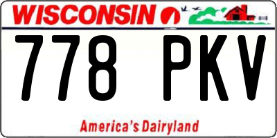 WI license plate 778PKV