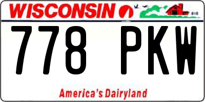 WI license plate 778PKW