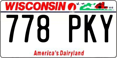 WI license plate 778PKY