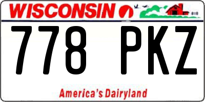 WI license plate 778PKZ