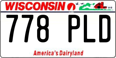 WI license plate 778PLD