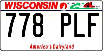 WI license plate 778PLF