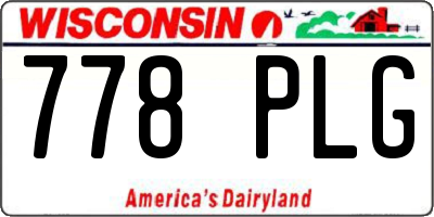 WI license plate 778PLG