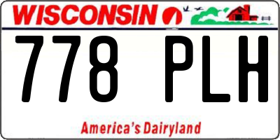 WI license plate 778PLH