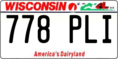 WI license plate 778PLI