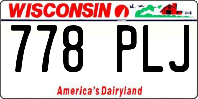 WI license plate 778PLJ