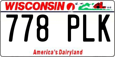 WI license plate 778PLK