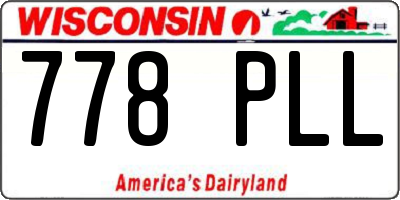 WI license plate 778PLL