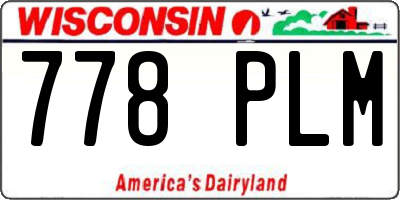 WI license plate 778PLM