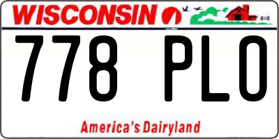 WI license plate 778PLO