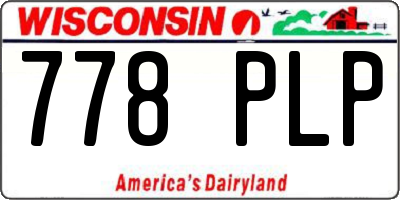 WI license plate 778PLP