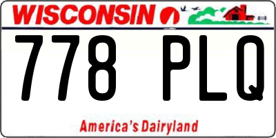 WI license plate 778PLQ