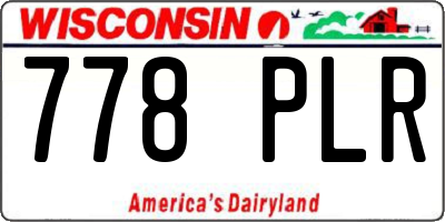 WI license plate 778PLR