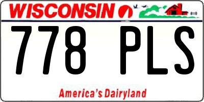 WI license plate 778PLS