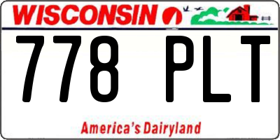 WI license plate 778PLT