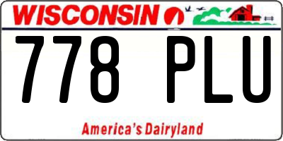 WI license plate 778PLU