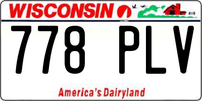 WI license plate 778PLV