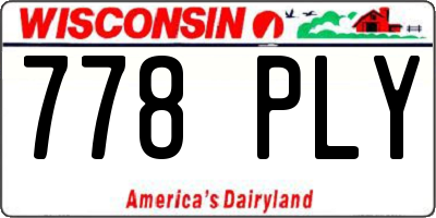 WI license plate 778PLY
