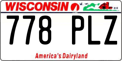 WI license plate 778PLZ
