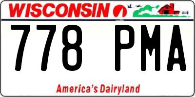 WI license plate 778PMA