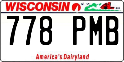 WI license plate 778PMB