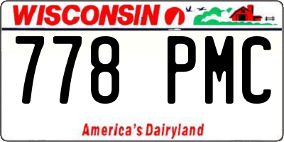 WI license plate 778PMC