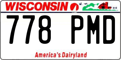 WI license plate 778PMD