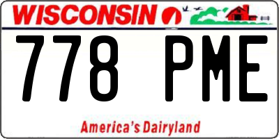 WI license plate 778PME
