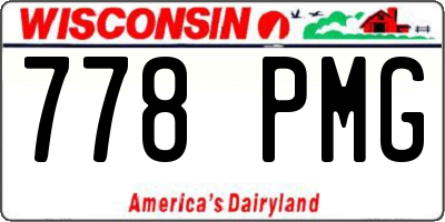 WI license plate 778PMG